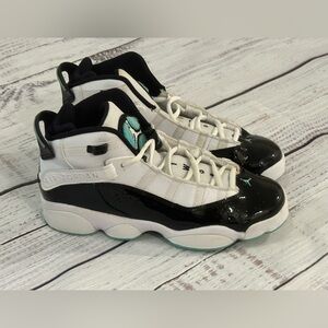 Jordan 6 Rings Tropical Twist Concord Size 6Y Sneakers - Black, White, and Teal